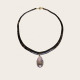Laoli Drop Collar Necklace with Amethyst