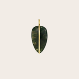 By Pariah YG XL Pebble Pendant / Moss Agate (Demi-fine 14k)