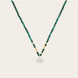 Joanna Dahdah White MOP Oval and Malachite Gold Beads Necklace