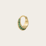 Lizzie Mandler Small Emerald Pave Crescent Hoop
