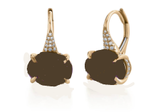 Shay Smokey Quartz & Diamonds Oval Gem Drop Earrings