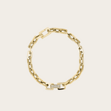 Shay Solid Gold Mini Deco Bracelet with Center Pave Diamond Link
