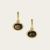 By Pariah Orbit Hoops with Smokey Quartz