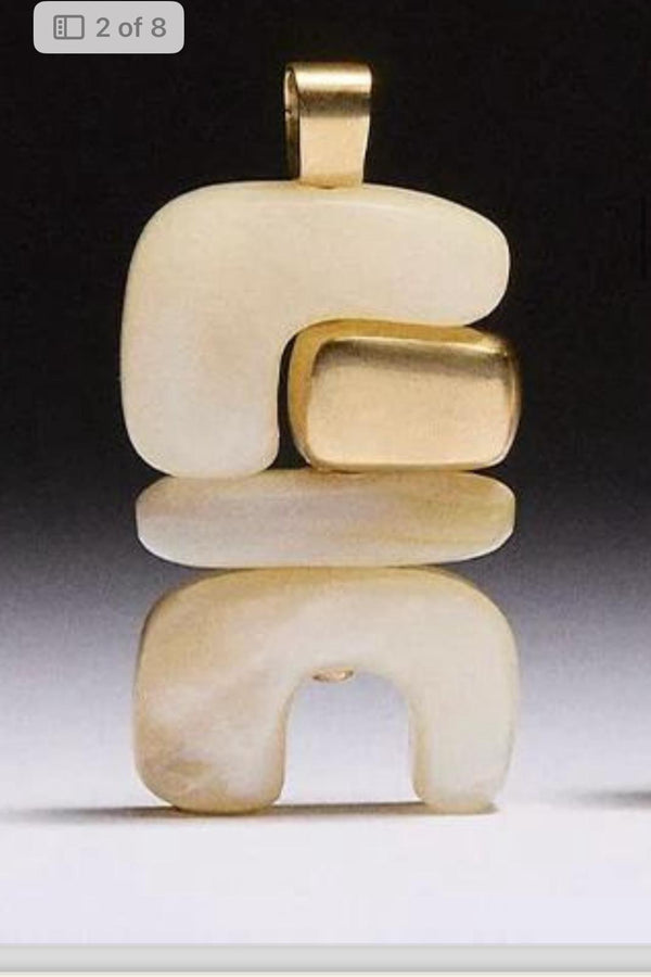 Joelle Kharrat YG MOP Water 2G Totem Pendant / 2.2ct Mother of Pearl 18k