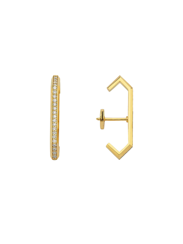 Ascher Diamond Pave Crescent Earrings