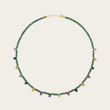 Jia Jia YG Arizona Emerald Rainbow Sapphire Gem Drop Necklace (Demi-fine 14k)