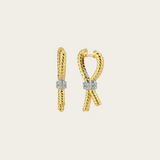 Ascher Pave Lasso Knot Earrings