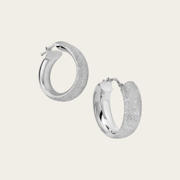 Carolina Bucci Small Flat Hoop Earrings Florentine Finish
