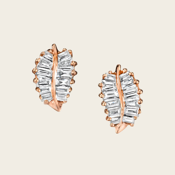 Anita Ko Small Palm Leaf Diamond Stud