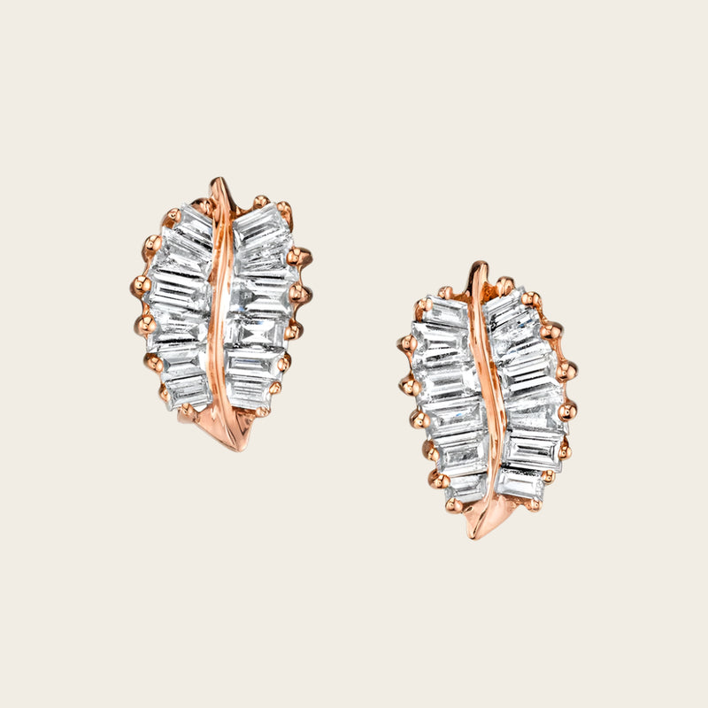Anita Ko Small Palm Leaf Diamond Stud