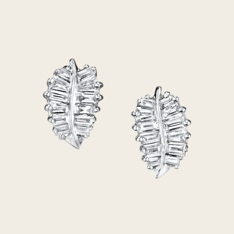 Anita Ko Small Palm Leaf Diamond Stud