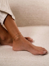 Zoe Chicco 7 Alternating Dangling Emeralds and Diamonds Anklet