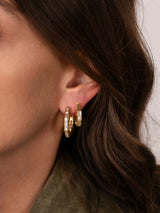 Ascher X Large Diamond Baguette Bubble Hoops