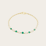 Lizzie Mandler Eclat Graduated Diamond and Emerald Tennis Link Bracelet