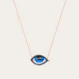 Lito Grand Bleu Blue Enameled Big Eye Necklace