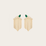 Joanna Dahdah YG Emerald Pear Short Fringe Earrings / 0.20ct diamond, 0.27ct emerald 18k