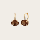 Shay Smokey Quartz & Diamonds Oval Gem Drop Earrings