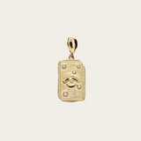 Azlee YG Guardian Medium Relic Coin Charm 0.07ct 18k