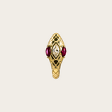 Jacquie Aiche YG Ruby Eyes Diamond Head Snake Mini Hoop (Demi-fine 14k)