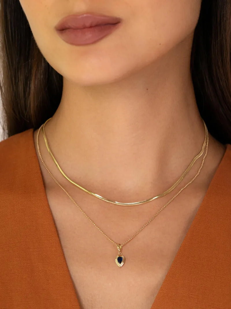 Zoe Chicco Small Oval Snake Chain Necklace