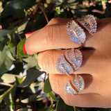 Anita Ko Palm Leaf Ring 2.61cts baguette 18k