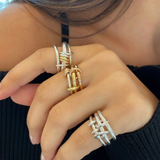 Spinelli Kilcollin SS+YG GEMINI 3 linked rings 18k