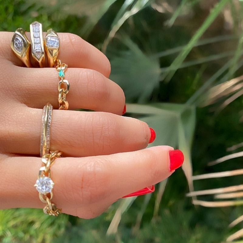Lizzie Mandler One of a Kind Diamond Pinky Ring