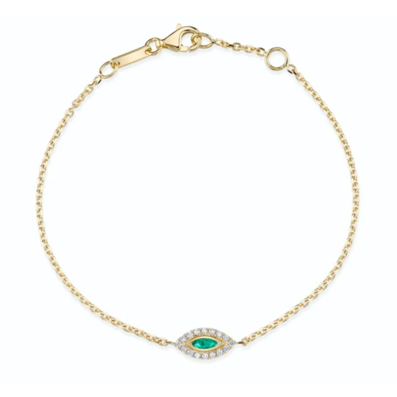 Anita Ko Emerald Evil Eye Bracelet