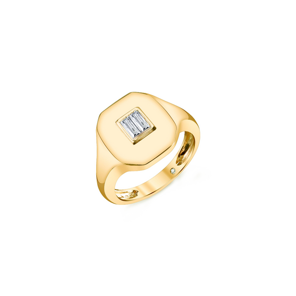 Shay Essential Pinky Ring with Baguette Diamond 0.5ct 18k
