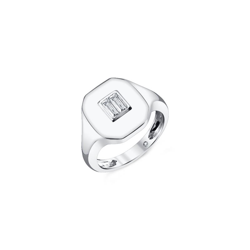 Shay Essential Pinky Ring with Baguette Diamond 0.5ct 18k