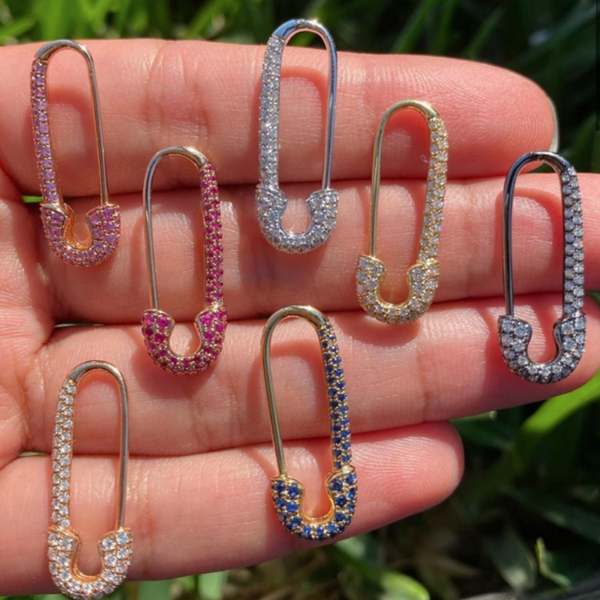 Anita Ko Sapphire Safety Pin Earring Single 0.50cts 18k