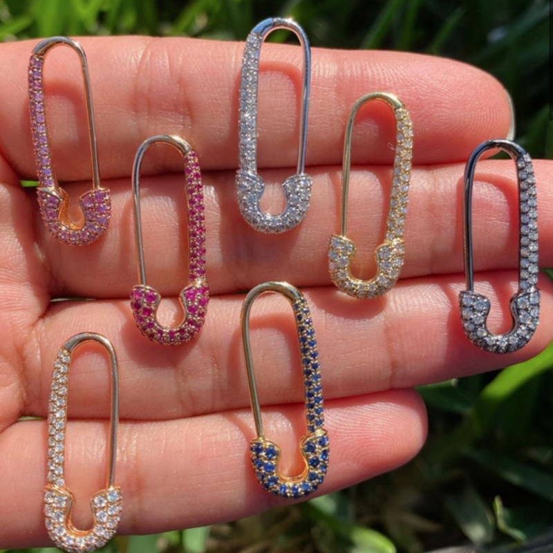 Anita Ko Sapphire Safety Pin Earring Single 0.50cts 18k