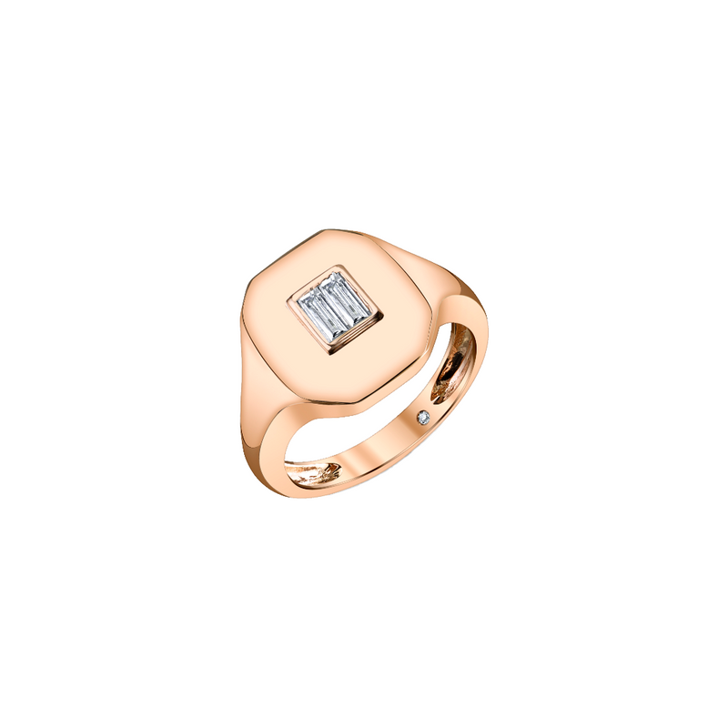 Shay Essential Pinky Ring with Baguette Diamond 0.5ct 18k