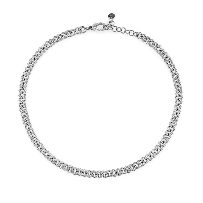 Shay Mini Pave Link Choker 3.5ct 18k