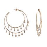 Jacquie Aiche YG Diamond Double Row Shaker Hoops (Demi-fine 14k)