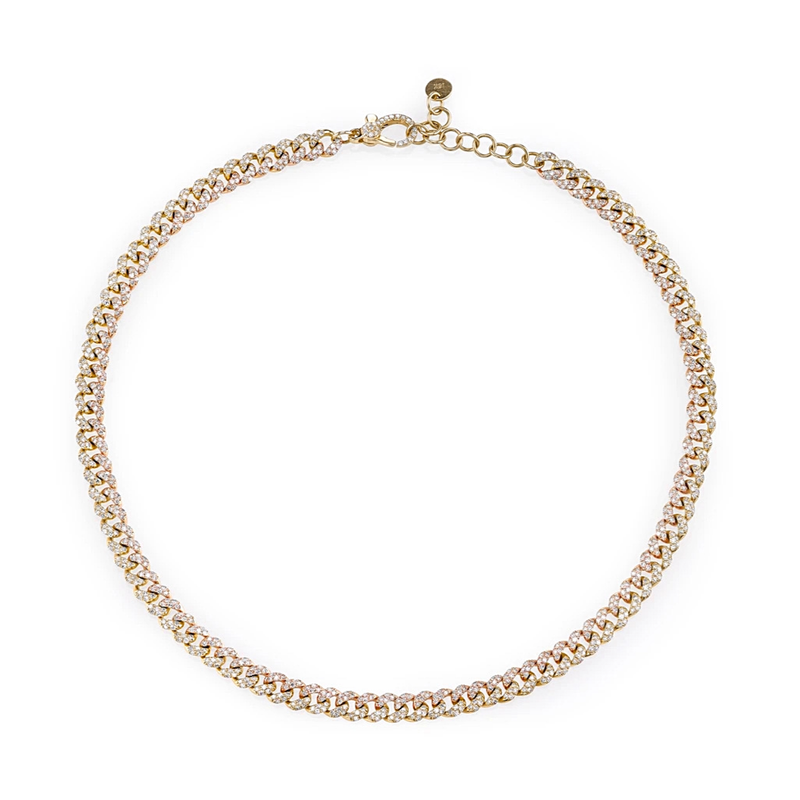 Shay Mini Pave Link Choker 3.5ct 18k