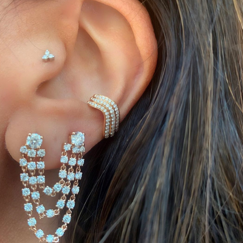 Anita Ko Bianca Double Loop Diamond Earring