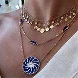 Jacquie Aiche Large Swirl Eye Necklace with Diamonds & Mother of Pearl