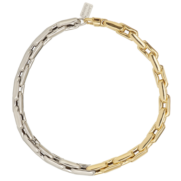 Lauren Rubinski YG+WG Two-Tone Medium Link Necklace (Demi-fine 14k)