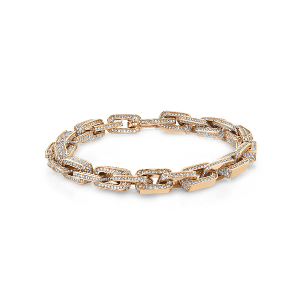 Shay RG Pave Diamond Deco Link Bracelet 8.39cts 18k