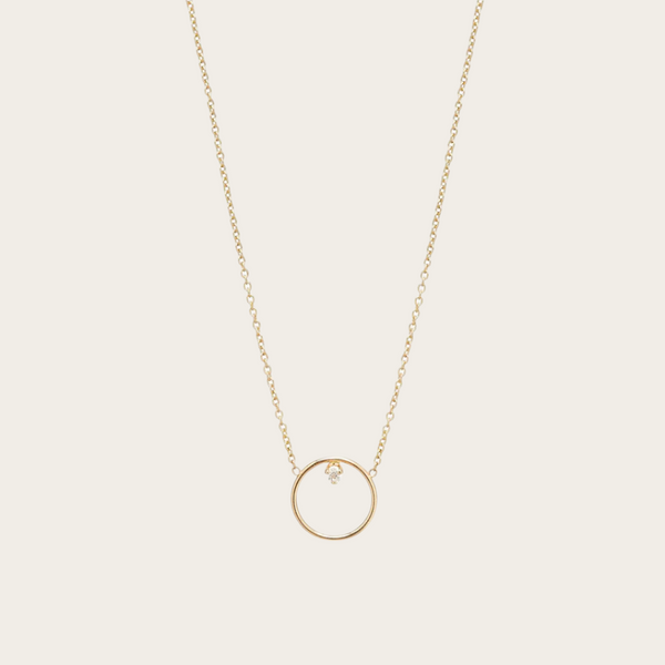 Zoe Chicco Medium Circle Diamond Inside Necklace