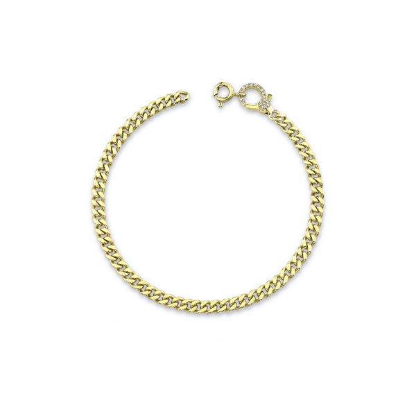 Shay YG DIY Baby Solid Link Bracelet with Diamond Clasp 0.005ct 18k