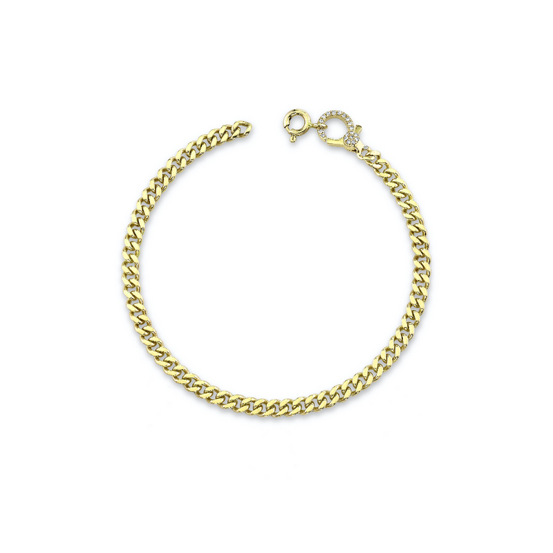 Shay YG DIY Baby Solid Link Bracelet with Diamond Clasp 0.005ct 18k