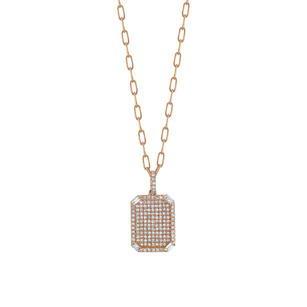 Shay RG Pave Diamond ID Pendant Necklace 0.97ct 18k