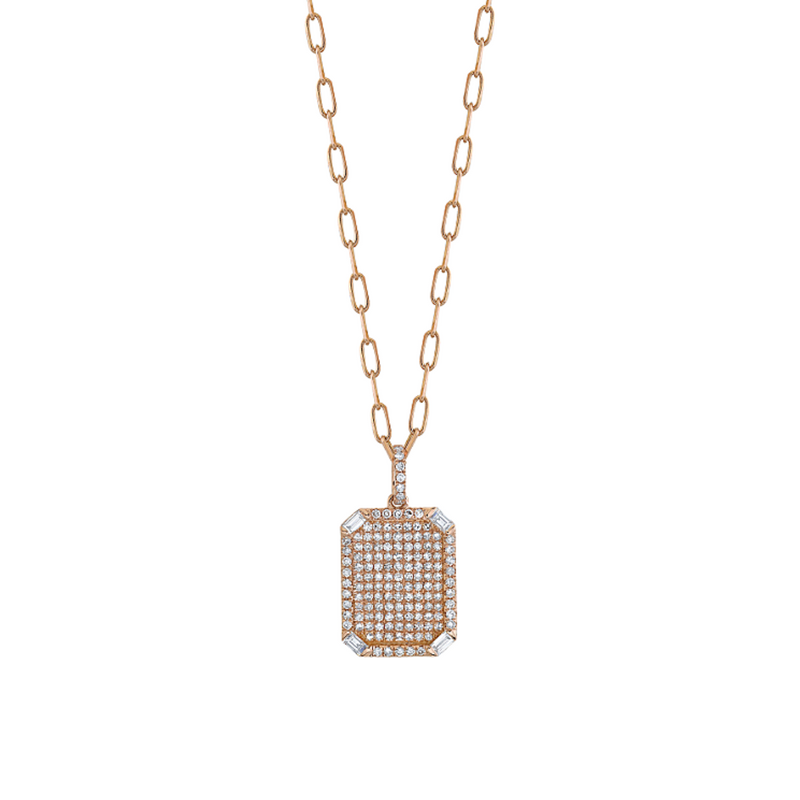 Shay RG Pave Diamond ID Pendant Necklace 0.97ct 18k