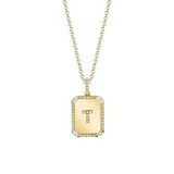 Shay YG Diamond Mini Initial Nameplate Necklace 0.40ct 18k