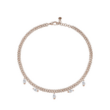 Shay Pave Diamond Link Marquise Drop Necklace