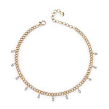 Shay Baguette Drop Link Anklet