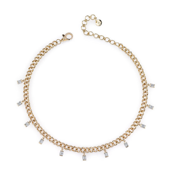 Shay Baguette Drop Link Anklet