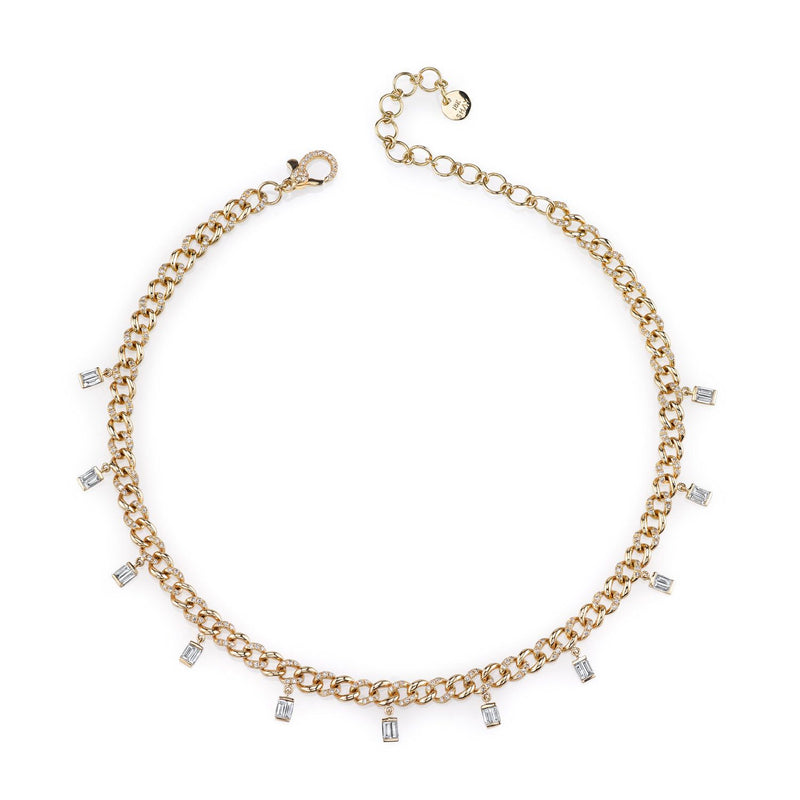 Shay Baguette Drop Link Anklet